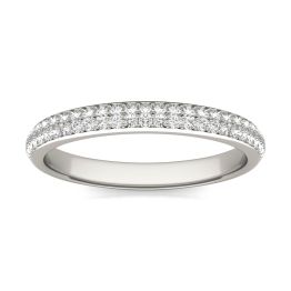 1/4 CTW Round Caydia Lab Grown Diamond Pave Band Ring 14K White Gold, SIZE 7.0 Stone Color F