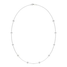 1 CTW Round Caydia Lab Grown Diamond 18in Station Necklace 14K White Gold Stone Color F
