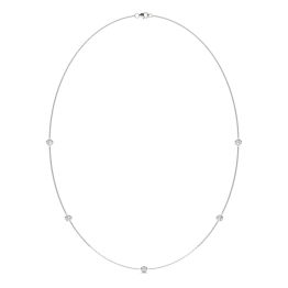 1 CTW Round Caydia Lab Grown Diamond 18in Station Necklace 14K White Gold