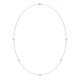 1 CTW Round Caydia Lab Grown Diamond 18in Station Necklace 14K Rose Gold
