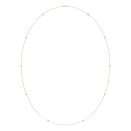 1 CTW Round Caydia Lab Grown Diamond 36in Station Ten Stone Necklace 14K Rose Gold