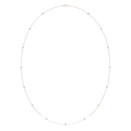 1 1/2 CTW Round Caydia Lab Grown Diamond 36in Station Fifteen Stone Necklace 14K Rose Gold