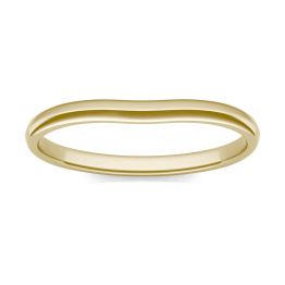 Signature Curved Matching Wedding Band Ring 14K Yellow Gold