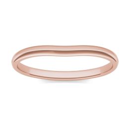 Signature Curved Matching Wedding Band Ring 14K Rose Gold