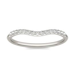 1/6 CTW Round Caydia Lab Grown Diamond Signature Curved Matching Band Ring 18K White Gold, SIZE 7.0 Stone Color F