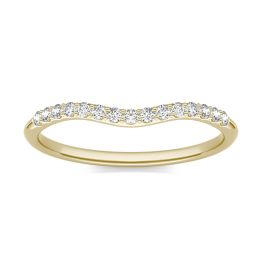 1/6 CTW Round Caydia Lab Grown Diamond Signature Curved Matching Band Ring 18K Yellow Gold, SIZE 7.0 Stone Color F
