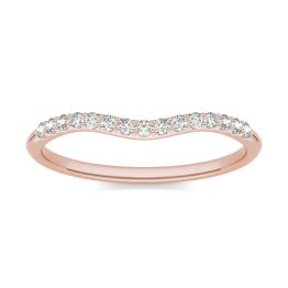1/6 CTW Round Caydia Lab Grown Diamond Signature Curved Matching Band Ring 18K Rose Gold, SIZE 7.0 Stone Color F