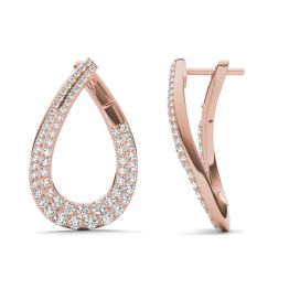 Available In 10K/14K/18K Gold Dazzlingrock Collection 5X4 MM Each Pear Gemstone & Round Diamond Ladies Infinity Teardrop Earrings