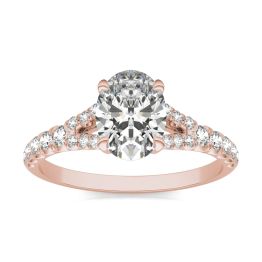 1 7/8 CTW Oval Caydia Lab Grown Diamond Ring 14K Rose Gold, SIZE 7.0 Stone Color E