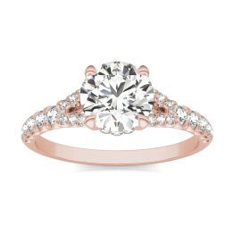 1 2/3 CTW Round Caydia Lab Grown Diamond Ring 14K Rose Gold, SIZE 7.0 Stone Color E