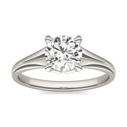 1 CTW Round Caydia Lab Grown Diamond Ring 18K White Gold, SIZE 7.0 Stone Color E