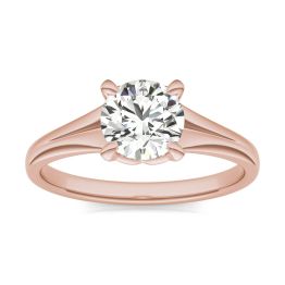 1 CTW Round Caydia Lab Grown Diamond Ring 18K Rose Gold, SIZE 7.0 Stone Color E