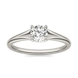 1/2 CTW Round Caydia Lab Grown Diamond Ring 18K White Gold, SIZE 7.0 Stone Color E
