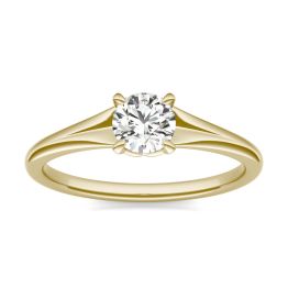 1/2 CTW Round Caydia Lab Grown Diamond Ring 18K Yellow Gold, SIZE 7.0 Stone Color E