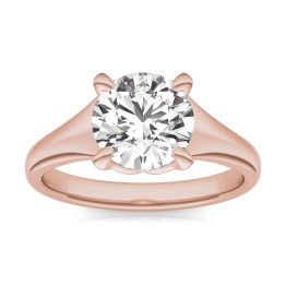 2 CTW Round Caydia Lab Grown Diamond Ring 18K Rose Gold, SIZE 7.0 Stone Color E