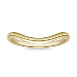 Signature Plain Curved Wedding Band Ring 14K Yellow Gold