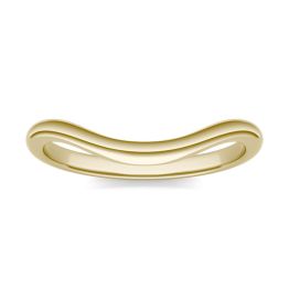 Signature Plain Curved Wedding Band Ring 14K Yellow Gold