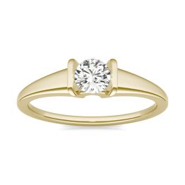 1/3 CTW Round Caydia Lab Grown Diamond Channel Set Solitaire Promise Ring 14K Yellow Gold