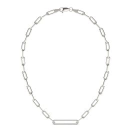 3/4 CTW Round Caydia Lab Grown Diamond 18in Large Pave Chain Link Necklace 14K White Gold