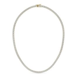 18.880 CTW DEW Round Forever One Moissanite Tennis Necklace 14K Yellow Gold