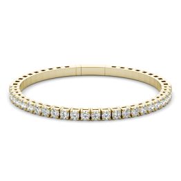 4.16 CTW DEW Round Forever One Moissanite Flexible Bangle 14K Yellow Gold