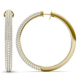 5 1/5 CTW Round Caydia Lab Grown Diamond Pave Inside Out Earrings 14K Yellow Gold