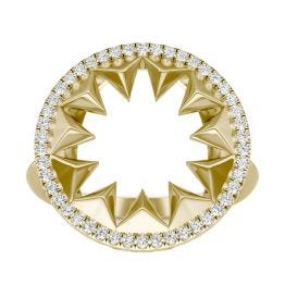 1/5 CTW Round Caydia Lab Grown Diamond Ouro Edition Halo Statement Ring 14K Yellow Gold