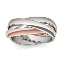 3.0mm Classic Rolling Ring 14K Two Tone Gold