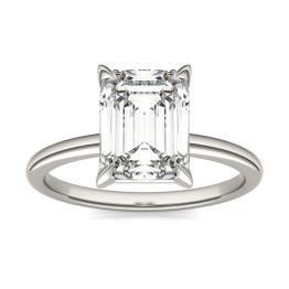 3.00 CTW Emerald Caydia Lab Grown Diamond Ring 18K White Gold