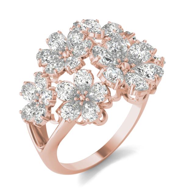 3 1/6 CTW Pear Caydia Lab Grown Diamond Couture Floral Cluster Ring 14K ...