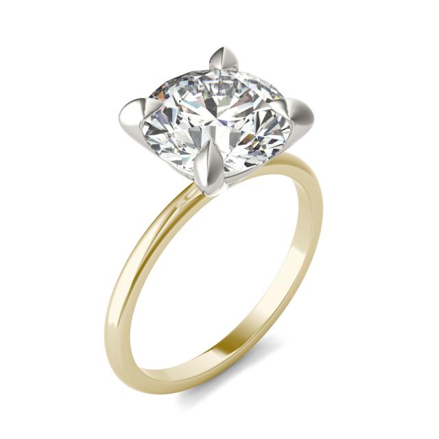 4 CTW Round Caydia Lab Grown Diamond Ring Two-Tone Yellow And White Gold
