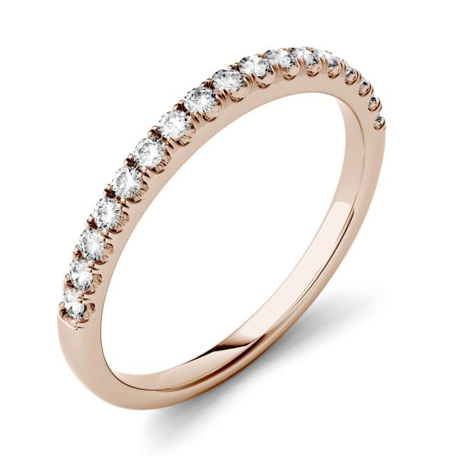 0.30 CTW DEW Round Forever One Moissanite Prong Set Band in 14K Rose Gold
