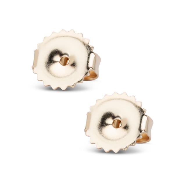 Two Earring Back Replacements |14K Solid White Gold | Threaded Screw on  Screw off | Quality Die Struck | Post Size .040 | 2 Backs