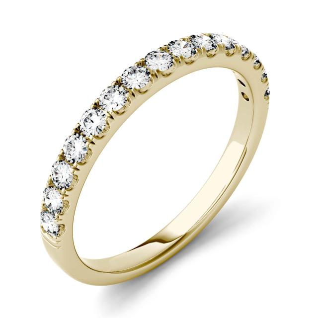0.38 CTW DEW Round Forever One Moissanite Shared Prong Band in 14K Yellow Gold