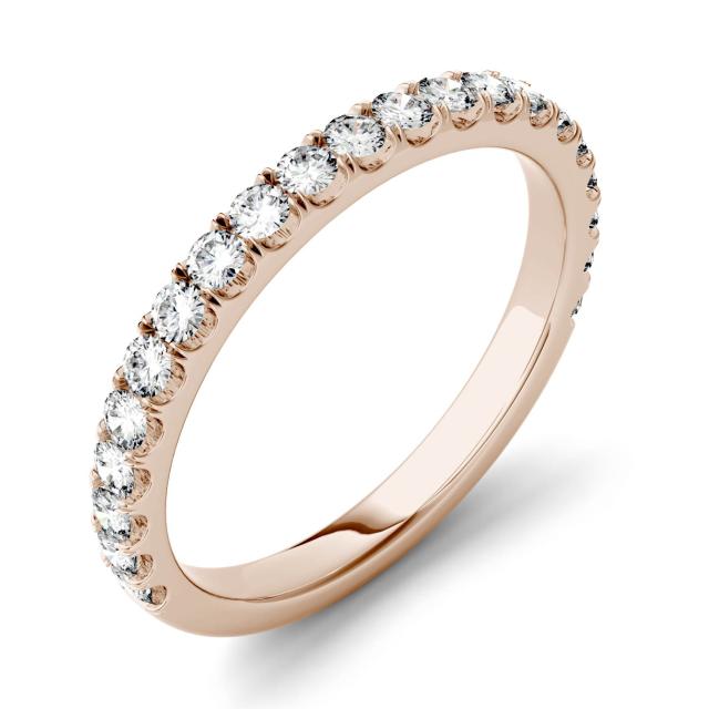 0.42 CTW DEW Round Forever One Moissanite Prong Set Band in 14K Rose Gold