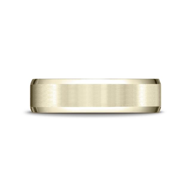 Satin Finish Center with Beveled Edges 6.0mm Ring in 14K Yellow Gold