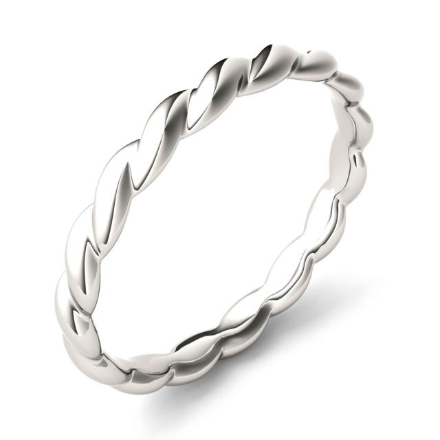 Twisted Stackable Ring in 14K White Gold