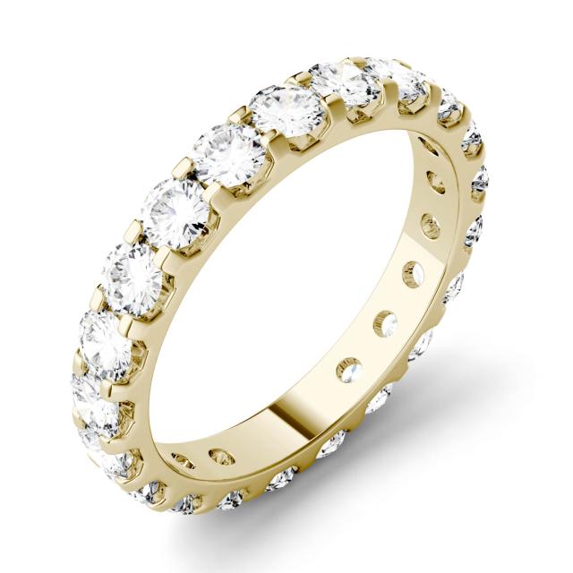 1.90 CTW DEW Round Forever One Moissanite Eternity Band in 14K Yellow Gold