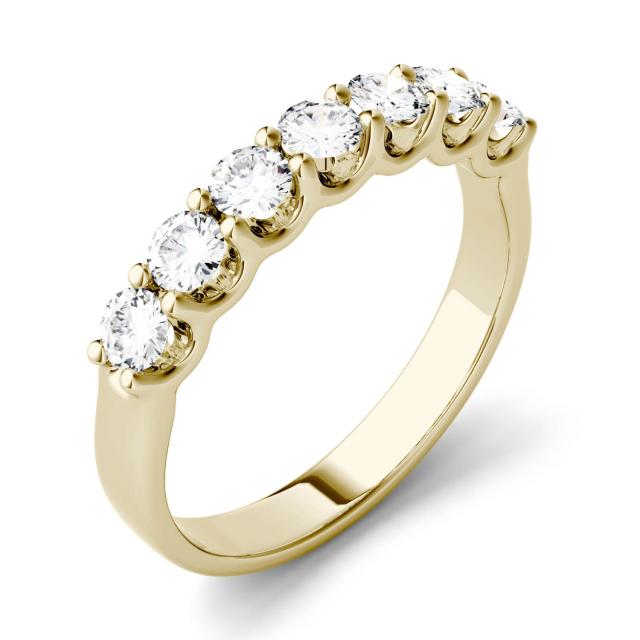 0.70 CTW DEW Round Forever One Moissanite Anniversary Band in 14K Yellow Gold