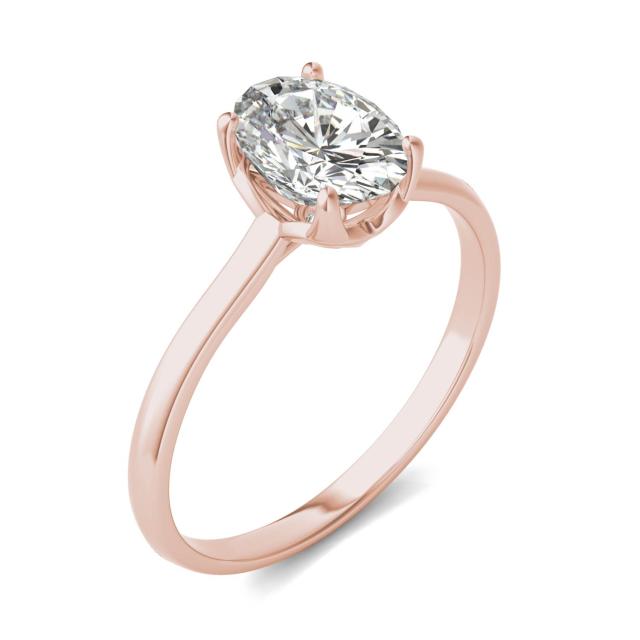 1.51 CTW DEW Oval Forever One Moissanite Signature Solitaire Ring in 14K Rose Gold