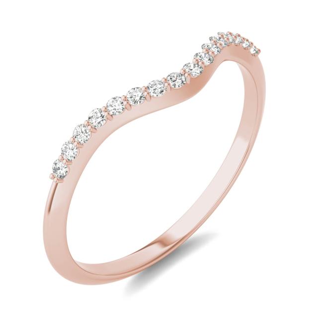 0.16 CTW DEW Round Forever One Moissanite Ring in 14K Rose Gold