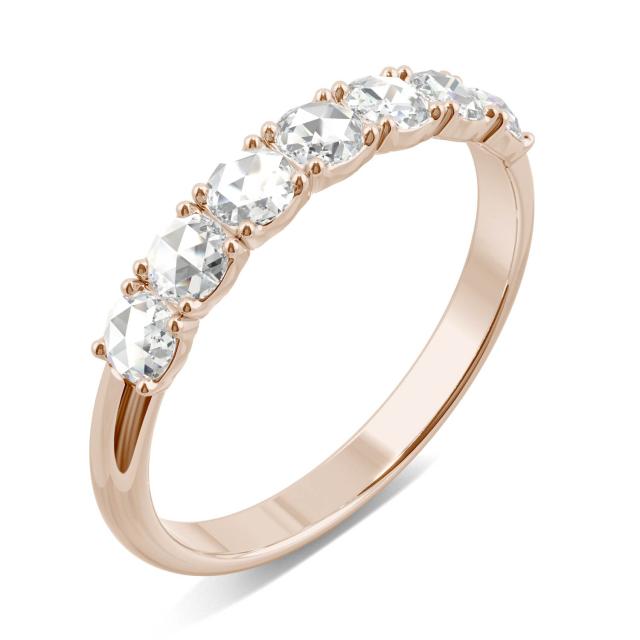 0.49 CTW DEW Round Forever One Moissanite Prong Set Wedding Band in 14K Rose Gold