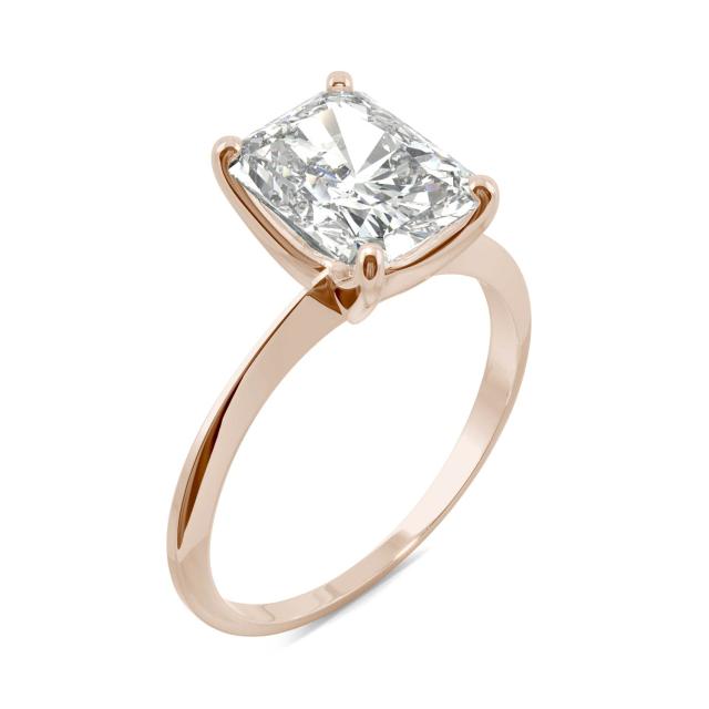 2.70 CTW DEW Radiant Forever One Moissanite Classic Solitaire Ring in 14K Rose Gold