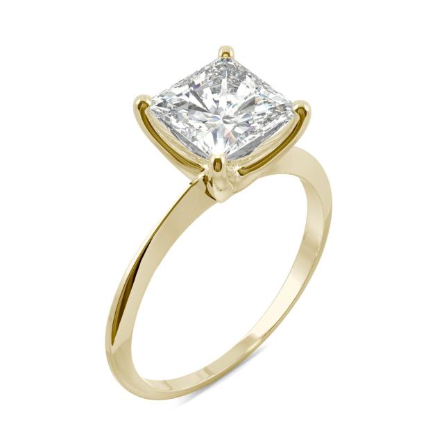 1.92 CTW DEW Square Forever One Moissanite Classic Solitaire Ring in 14K Yellow Gold