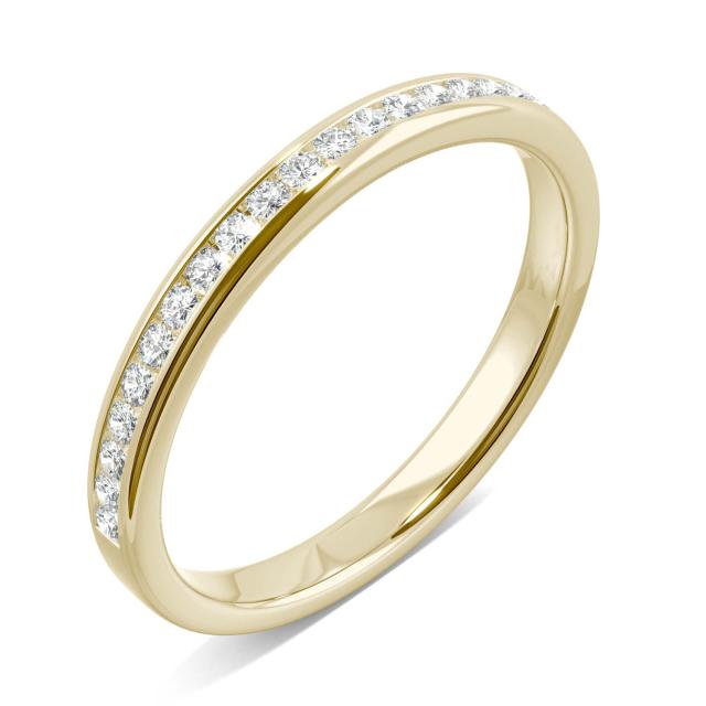 0.19 CTW DEW Round Forever One Moissanite Channel Set Wedding Band in 14K Yellow Gold
