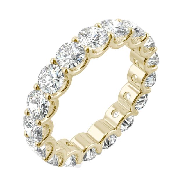 3.91 CTW DEW Round Forever One Moissanite Eternity Band in 14K Yellow Gold