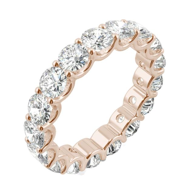 3.91 CTW DEW Round Forever One Moissanite Eternity Band in 14K Rose Gold