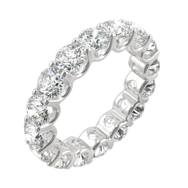 5.28 CTW DEW Round Forever One Moissanite Eternity Band in 14K White Gold