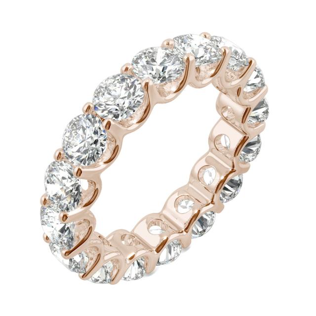 5.28 CTW DEW Round Forever One Moissanite Eternity Band in 14K Rose Gold
