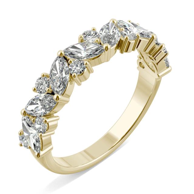1.31 CTW DEW Marquise Forever One Moissanite Accented Anniversary Band in 14K Yellow Gold